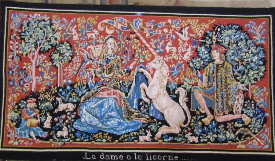 Wall tapestry 'La dame a la Licorne' 110 cm x 61.5 cm
