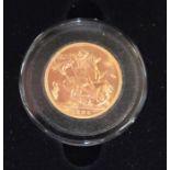 King George V 1925 gold full sovereign in a Hattons of London presentation box with the Twelve