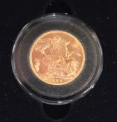 King George V 1925 gold full sovereign in a Hattons of London presentation box with the Twelve