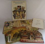 Late Victorian scrap book (some pages missing), sketch book & 3 Victorian Christmas books:- The