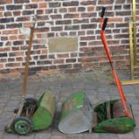 2 vintage lawn mowers including a Folbate