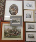 Various engravings etc inc South View at Shrewsbury Castle, Bridgenorth Castle Shropshire, Early