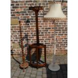 Corner coat stand & 2 standard lamps