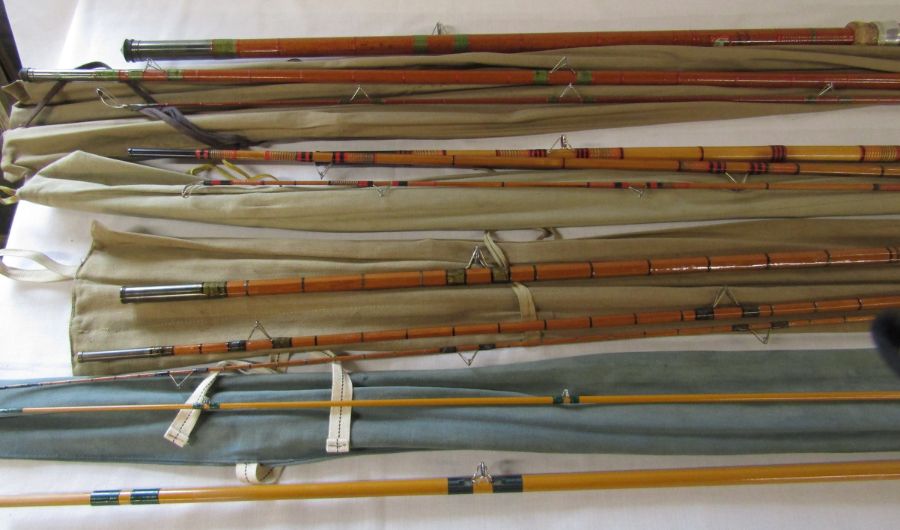 Fishing interest - collection of vintage fishing rods including fibre glass float rod, fibre glass - Image 3 of 3