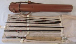 Fishing interest - Hardy Deluxe Classic Smuggler AFTM 5 fishing rod with leather case