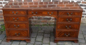 Large Regency style twin pedestal desk  L155cm D47cm Ht77cm