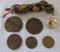 Lincolnshire / Railway interest - various LNER buttons and tokens etc