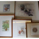 Brenda Evans (British b. 1954) 5 framed watercolours (4 with personalised inscriptions)