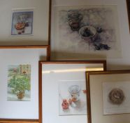 Brenda Evans (British b. 1954) 5 framed watercolours (4 with personalised inscriptions)