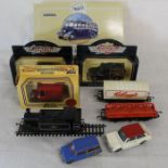 Selection of model cars including boxed Corgi Classics Granville Tours bus 97108, Hornby loco &