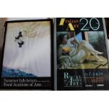 2 large framed Royal Academy Exhibition Posters & 2 framed prints after Jeanette Barnes (one