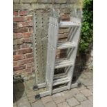 Set of aluminium folding platform ladders