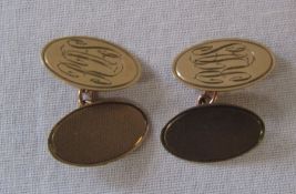 Pair of 9ct gold cufflinks, marked Albion, London hallmarks, weight 4.32 g