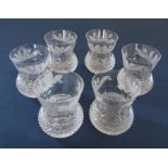 Set of 6 Edinburgh crystal thistle glasses / whisky tumblers