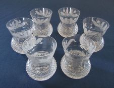 Set of 6 Edinburgh crystal thistle glasses / whisky tumblers