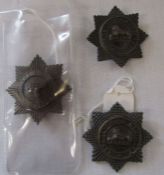 3 Lincolnshire Regiment Officers bronze cap badges