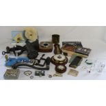 Enterprise mincer, GKS slicer, bean slicer, Lilliput Lane collectors badges, Gas Federation badge,