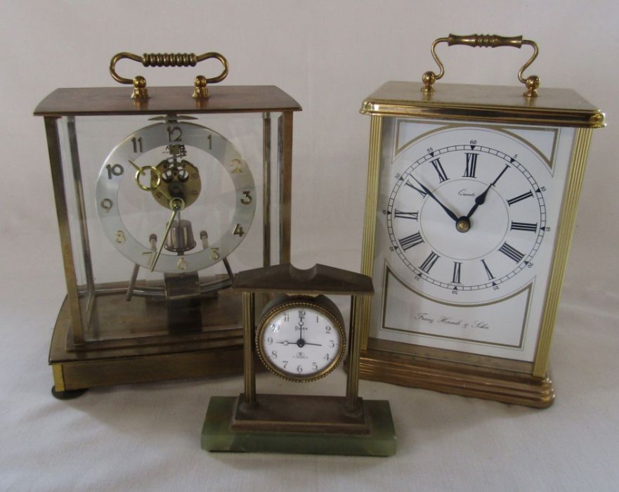 Collection of clocks - Swiza 7 jewel clock with marble base H 12 cm, Kundo electronic H 20 cm and - Image 2 of 2