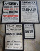 4 framed early to mid 20th century auction posters relating to Eastwood Avenue, Victoria Street,