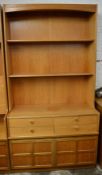 Nathan retro teak cabinet with 4 draws & shelves Ht194cm L102cm D46cm