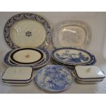 Various meat dishes, Chinese plate & 2 tureens