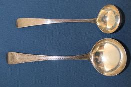 2 silver ladles, London 1784 & Edinburgh 1807 &  2.41ozt