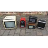 3 vintage portable TVs - Sony Trinitron, Vega 342 and Sony solid state 9-90UB together with 2 radios