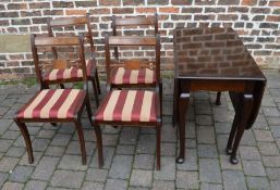 1920's drop leaf table and 4 chairs
