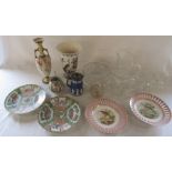 Various ceramics and glassware inc Delft, Doulton Burslem and Wedgwood