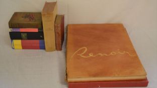 Various books including Harry Potter, War and peace & Tennyson, I Maestri Dell'arte Renoir