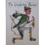 Framed watercolour 'The Lincolnshire Poacher' by David Cuppleditch 43 cm x 55 cm (size including