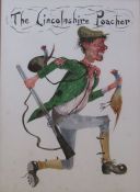 Framed watercolour 'The Lincolnshire Poacher' by David Cuppleditch 43 cm x 55 cm (size including