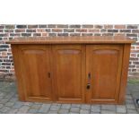 Large oak school cabinet L 187 cm H 107 cm D 46 cm