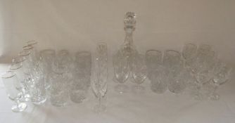 Collection of assorted cut glass glasses and tumblers etc inc Galway