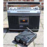 Sony Cassette Corder 2 bands CF-580 & small JVC portable radio / TV (both untested)