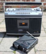 Sony Cassette Corder 2 bands CF-580 & small JVC portable radio / TV (both untested)