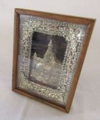 Framed Continental silver / white metal scene picture 16 cm x 21 cm