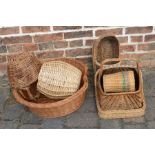 Various wicker baskets