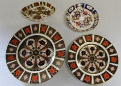 2 Royal Crown Derby Old Imari 1128 pattern plates - 10.5in & 8.5in, S & Co saucer & Abbeydale