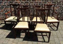 Set of 6 early 20th century mahogany dining chairs inc 2 carvers