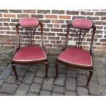 Pair of early 20th century Thos Fletcher House Furnisher mahogany salon chairs with Prince of