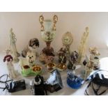 Selection of ceramics inc Aynsley and Crown Devon, RCR glass paperweight and 3 cameras inc Pentax
