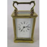 Pearce & Son Paris brass carriage clock (height excluding handle 11 cm)