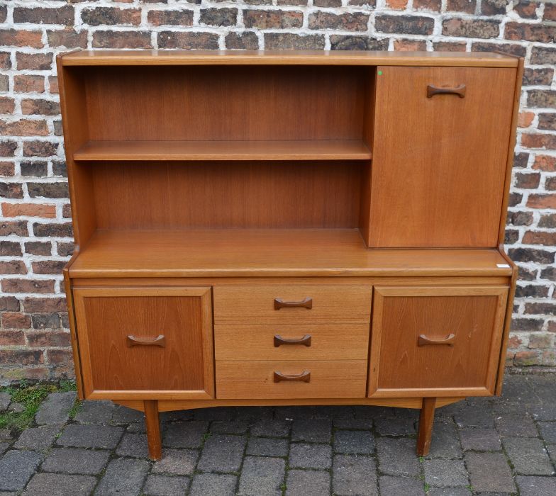 Retro William Lawrence of Nottingham teak highboard sideboard with bookcase over L 145 cm H 140 cm D