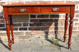 Victorian mahogany side table with two frieze drawers 107cm wide, 75cm high, 32.5cm deep