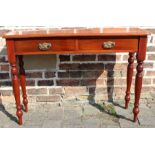 Victorian mahogany side table with two frieze drawers 107cm wide, 75cm high, 32.5cm deep