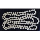 Large freshwater pearl necklace, drop length 78cm