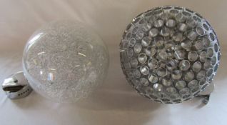 2 modern ceiling lights - approximately 28 cm and 32 cm in diameter