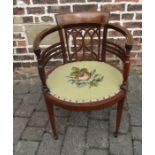 Edwardian inlaid tub chair