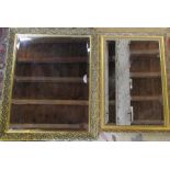 2 gilt framed mirrors 48 cm x 58 cm and 37 cm x 52 cm